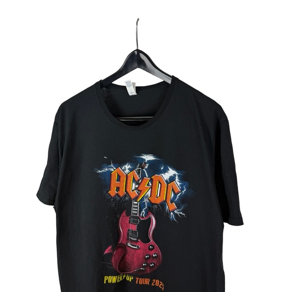 Mens 2025 AC/DC Power Up Tour Rock Band Music Graphic Black Shirt Size 2XL - Picture 6 of 7